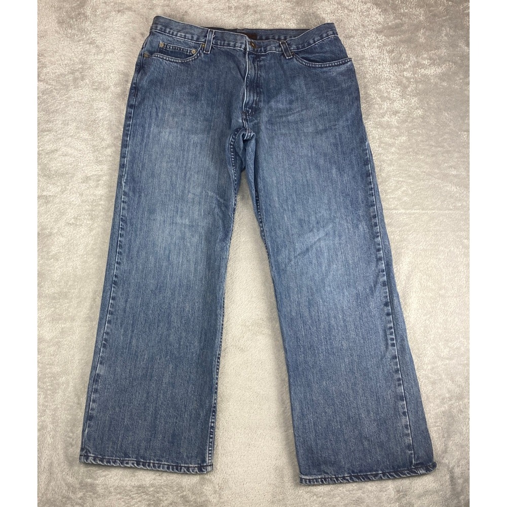 Perry Ellis Jeans Mens Straight Leg Denim Medium‎ Wash 100% Cotton 36x30